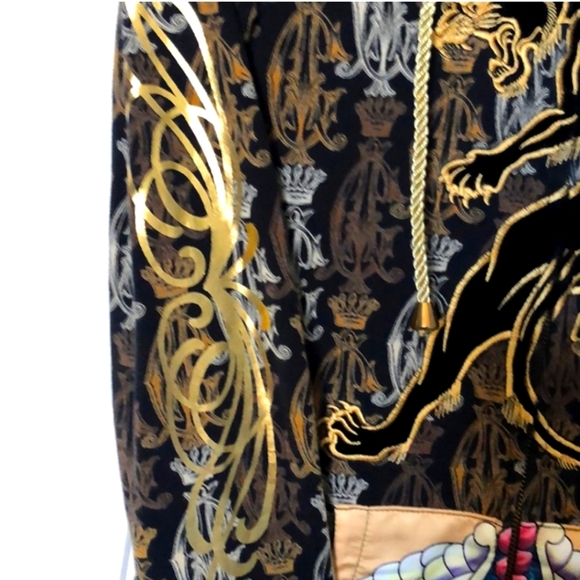 Christian Audiger Y2K Black & Gold Panther Monogram Hoodie - Picture 12 of 15